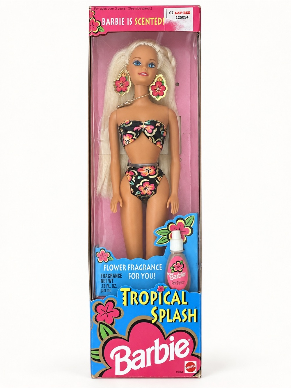 Barbie Tropical Splash Scented Bath & Body Doll - Black Floral Bikini